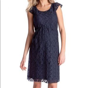 Seraphine navy lace maternity dress
